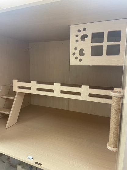 商用貓酒店貓舍貓屋工程訂製 200×150×80cm 合規格設計 實木鋼化玻璃 上門安裝