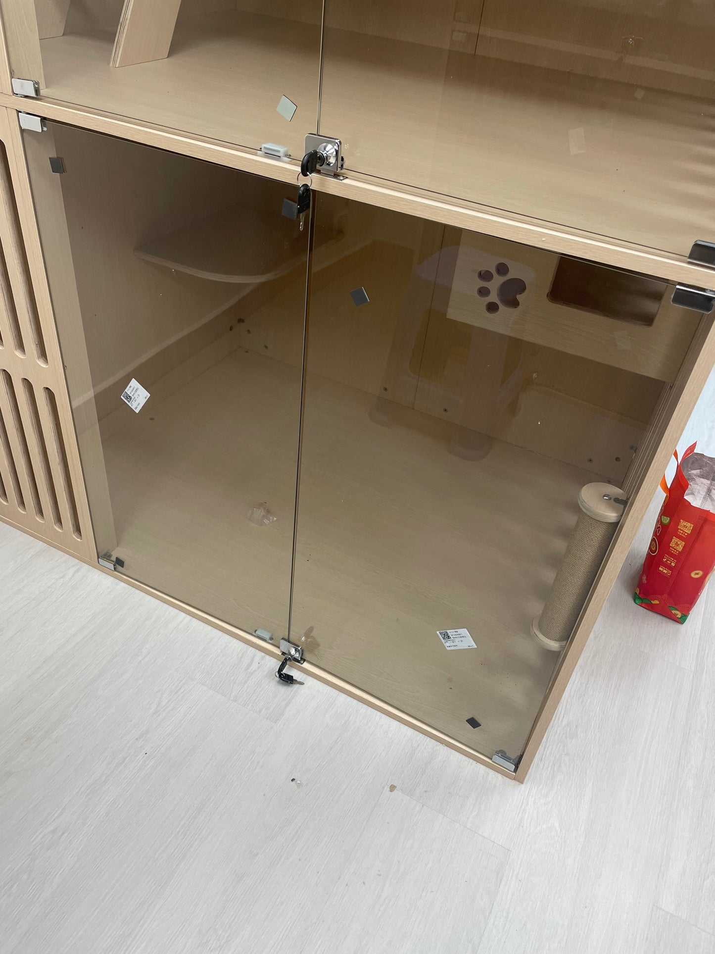 商用貓酒店貓舍貓屋工程訂製 200×150×80cm 合規格設計 實木鋼化玻璃 上門安裝