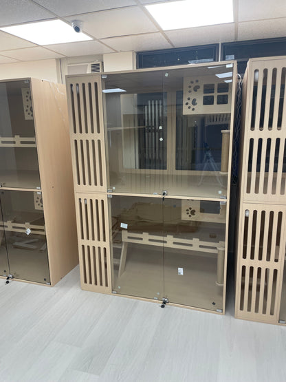 商用貓酒店貓舍貓屋工程訂製 200×150×80cm 合規格設計 實木鋼化玻璃 上門安裝