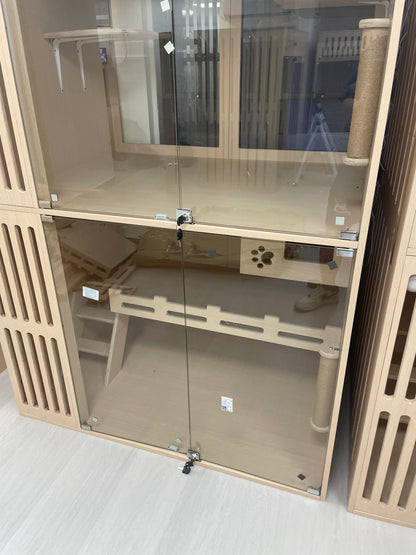 商用貓酒店貓舍貓屋工程訂製 200×150×80cm 合規格設計 實木鋼化玻璃 上門安裝